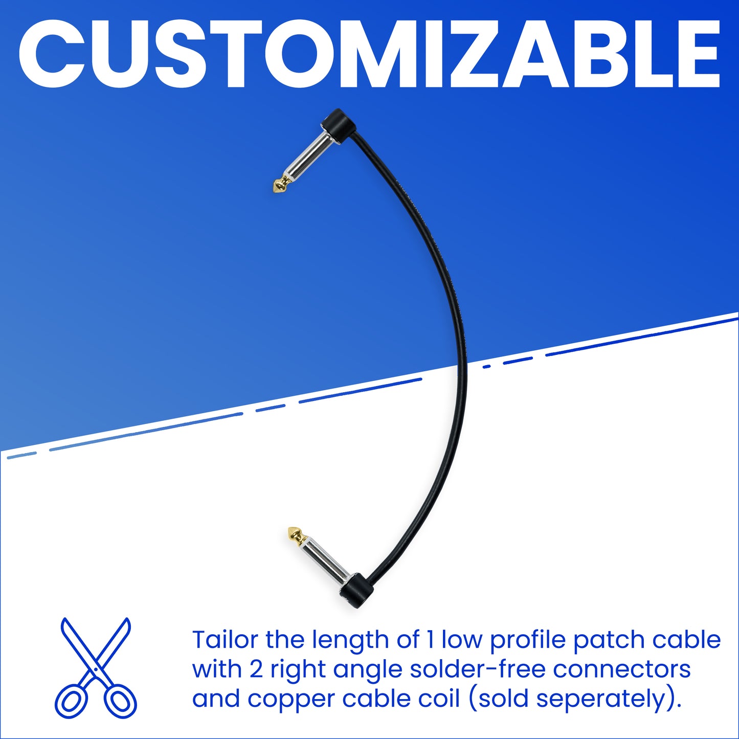 The Solderless Pedalboard Cable Kit - 2 Pack of Gold Tip Connectors with Magnetic Screws