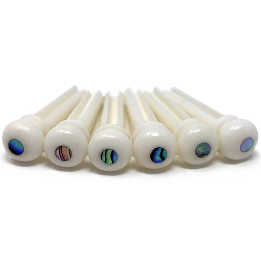Slotted Pure Bone Bridge Pins with Abalone Dot for 6 & 12 String Acoustic Guitar