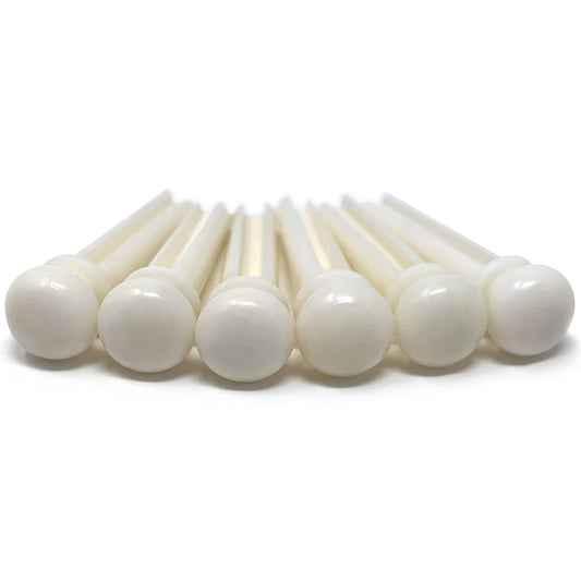 Slotted Pure Bone Bridge Pins with White Top for 6 & 12 String Acoustic Guitar