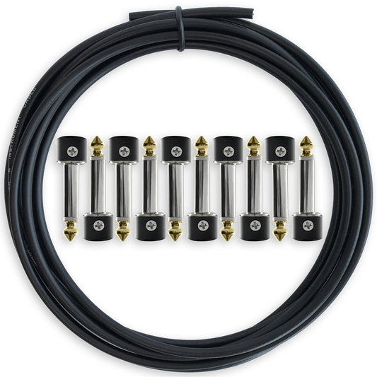 The Solderless Pedalboard Cable Kit | No Cable Stripping Required, 10 ft of Cable & 10 Connectors