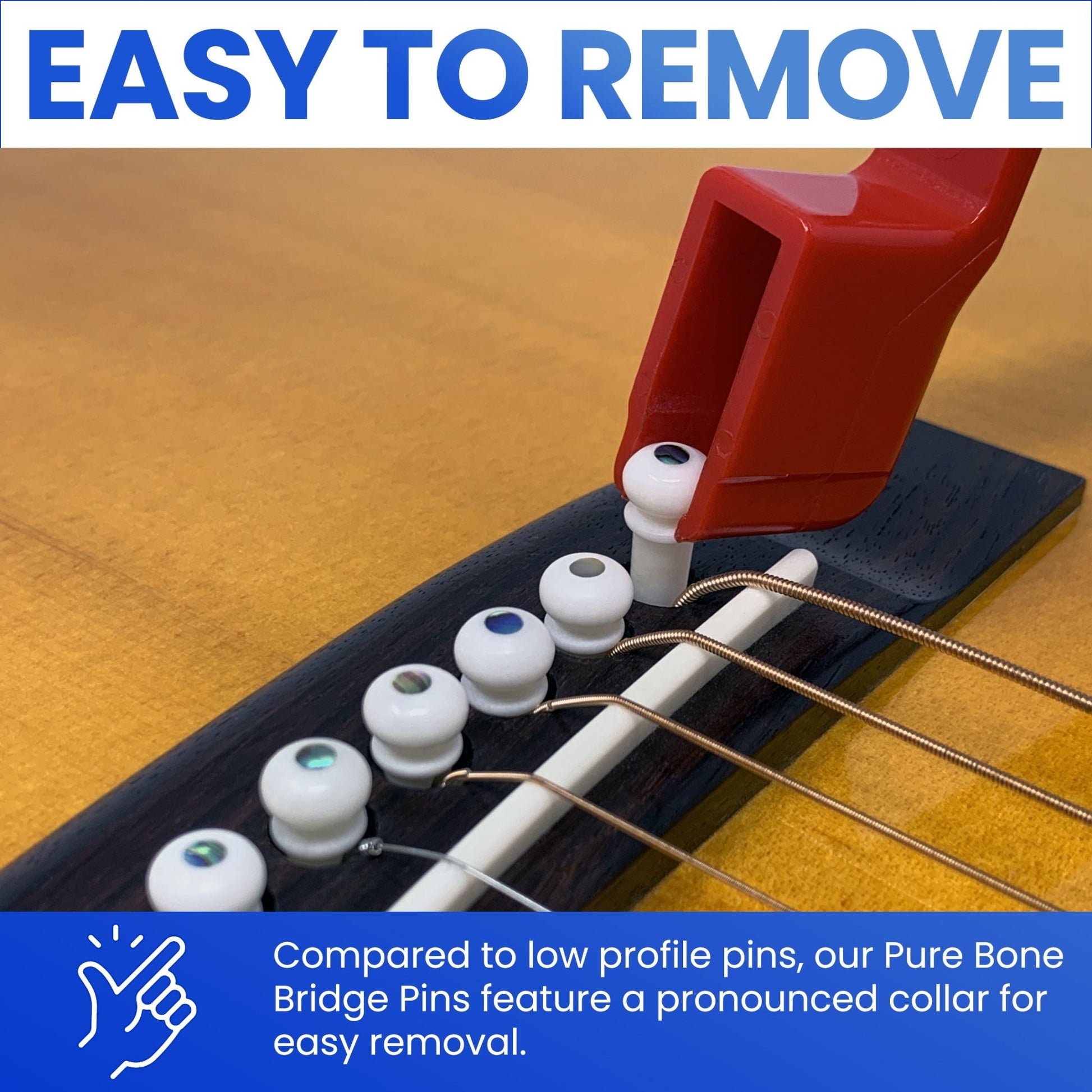 Unslotted Pure Bone Bridge Pins with Abalone Dot for 6 & 12 String Acoustic Guitar