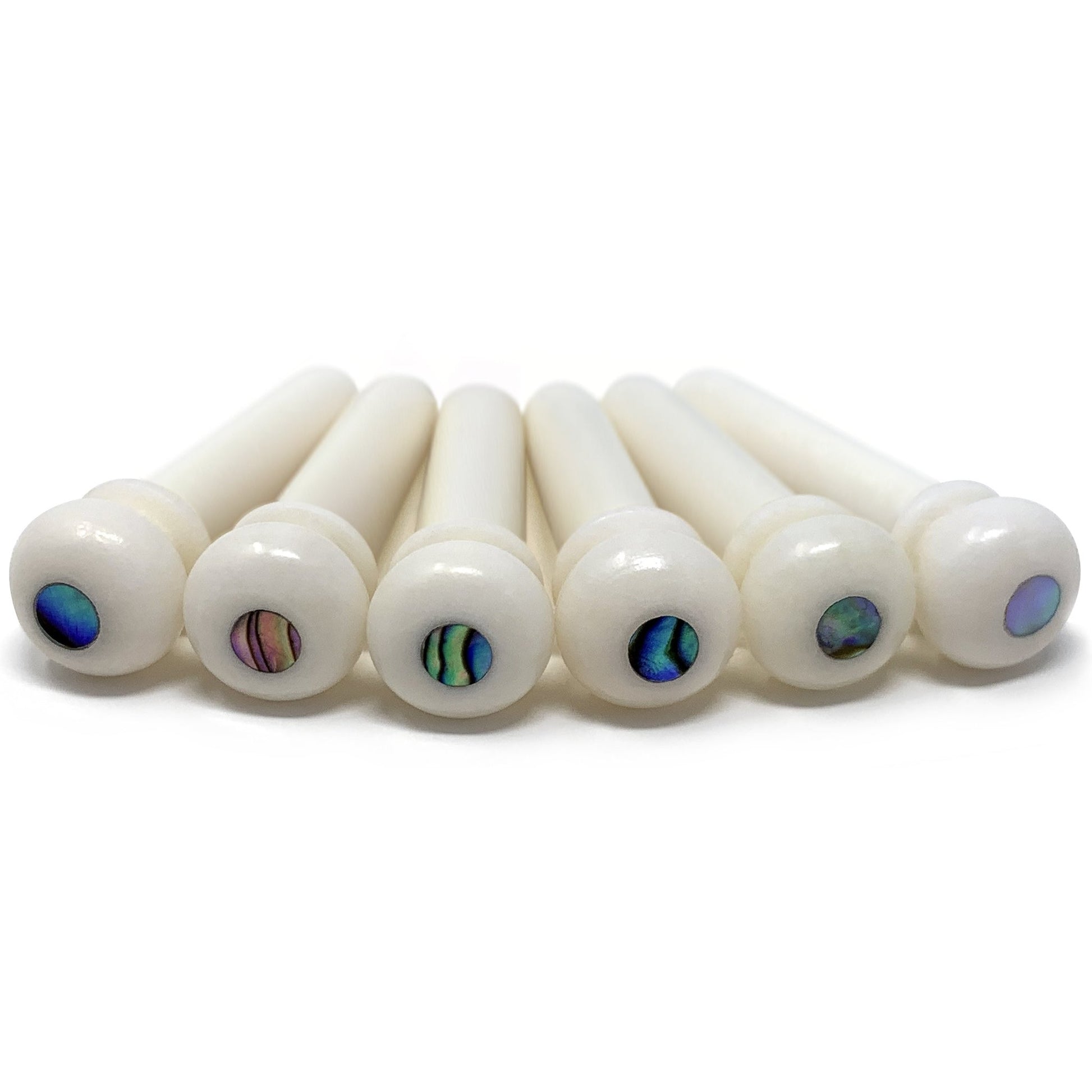 Unslotted Pure Bone Bridge Pins with Abalone Dot for 6 & 12 String Acoustic Guitar