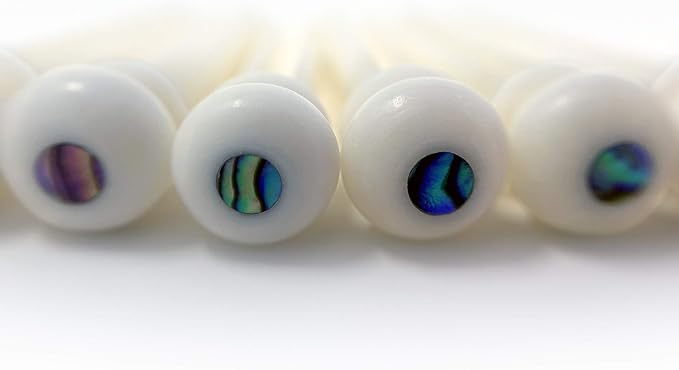 Slotted Pure Bone Bridge Pins with Abalone Dot for 6 & 12 String Acoustic Guitar