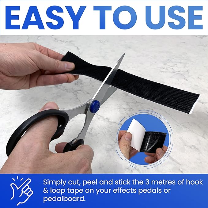 The Pedalboard Grip Kit | 10 ft Velcro Tape + 6 Cable Ties for Guitar Pedal Mounting Systems