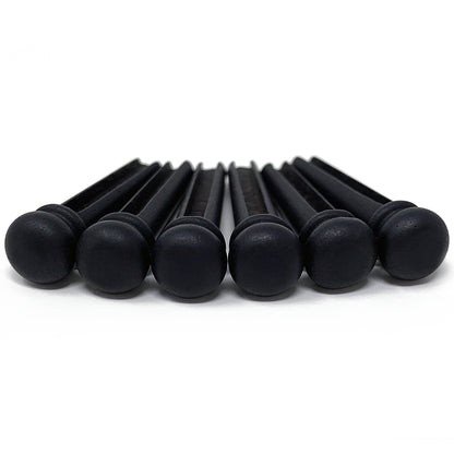 Slotted Pure Ebony Bridge Pins with Black Top