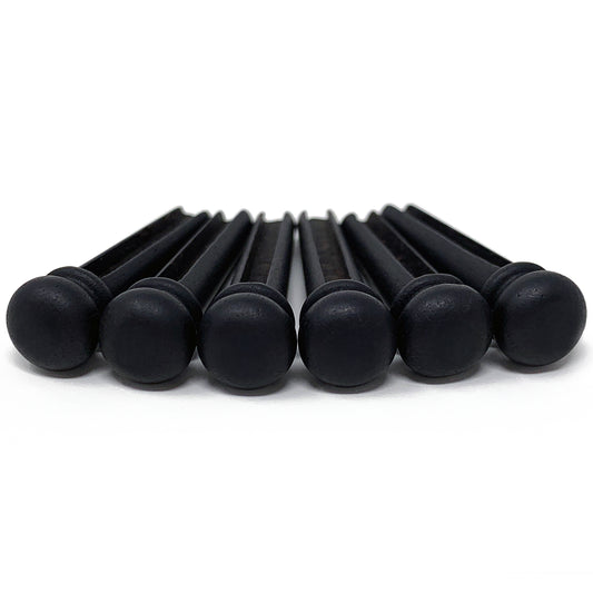 Slotted Pure Ebony Bridge Pins with Black Top