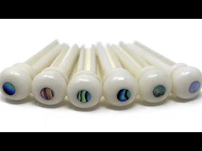 Unslotted Pure Bone Bridge Pins with Abalone Dot for 6 & 12 String Acoustic Guitar