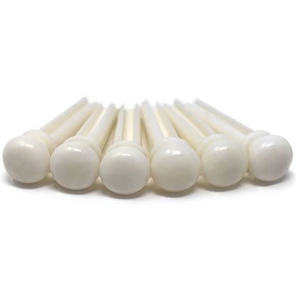 Slotted Pure Bone Bridge Pins with White Top for 6 & 12 String Acoustic Guitar