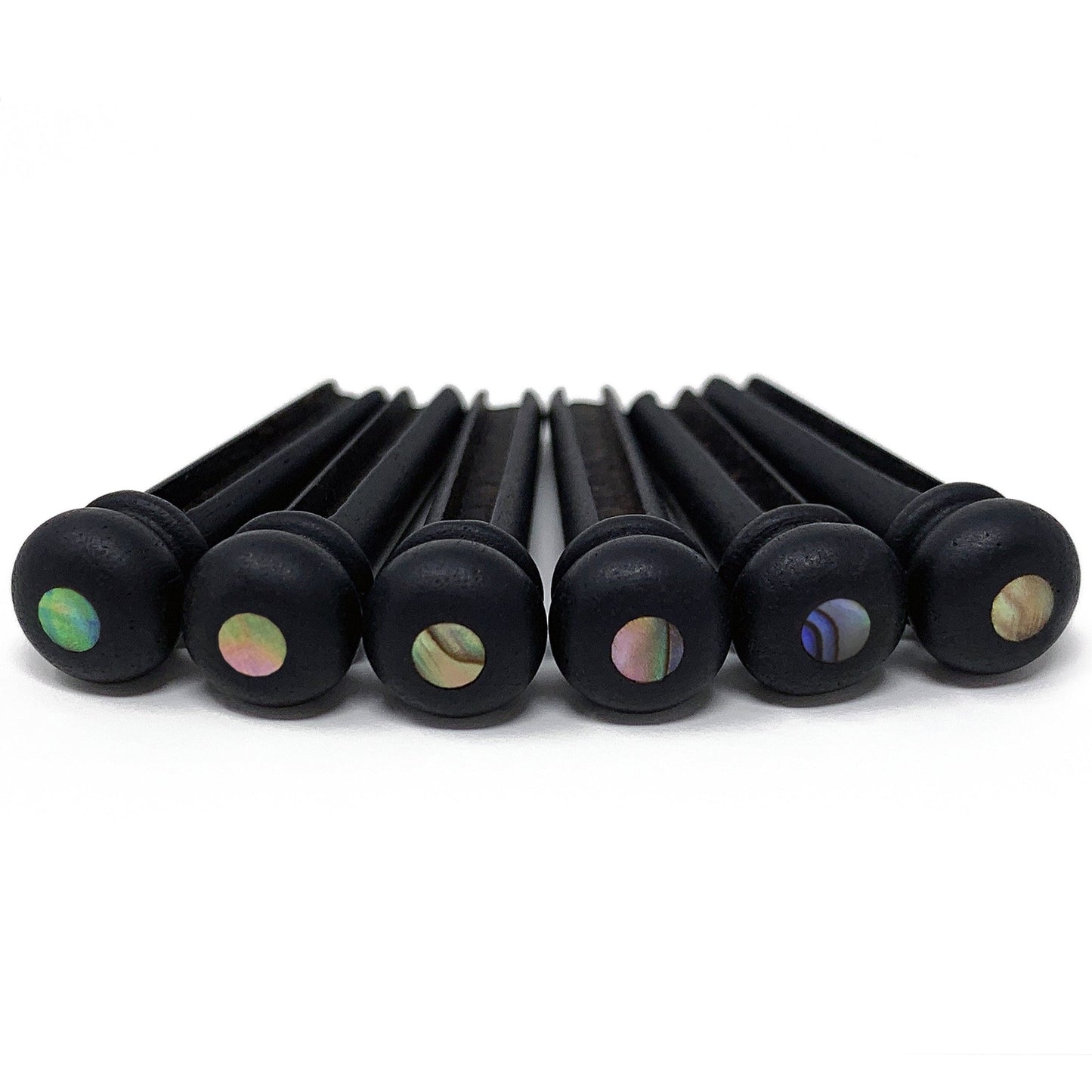 Slotted Pure Ebony Bridge Pins with Abalone Dot for 6 & 12 String Acoustic Guitar