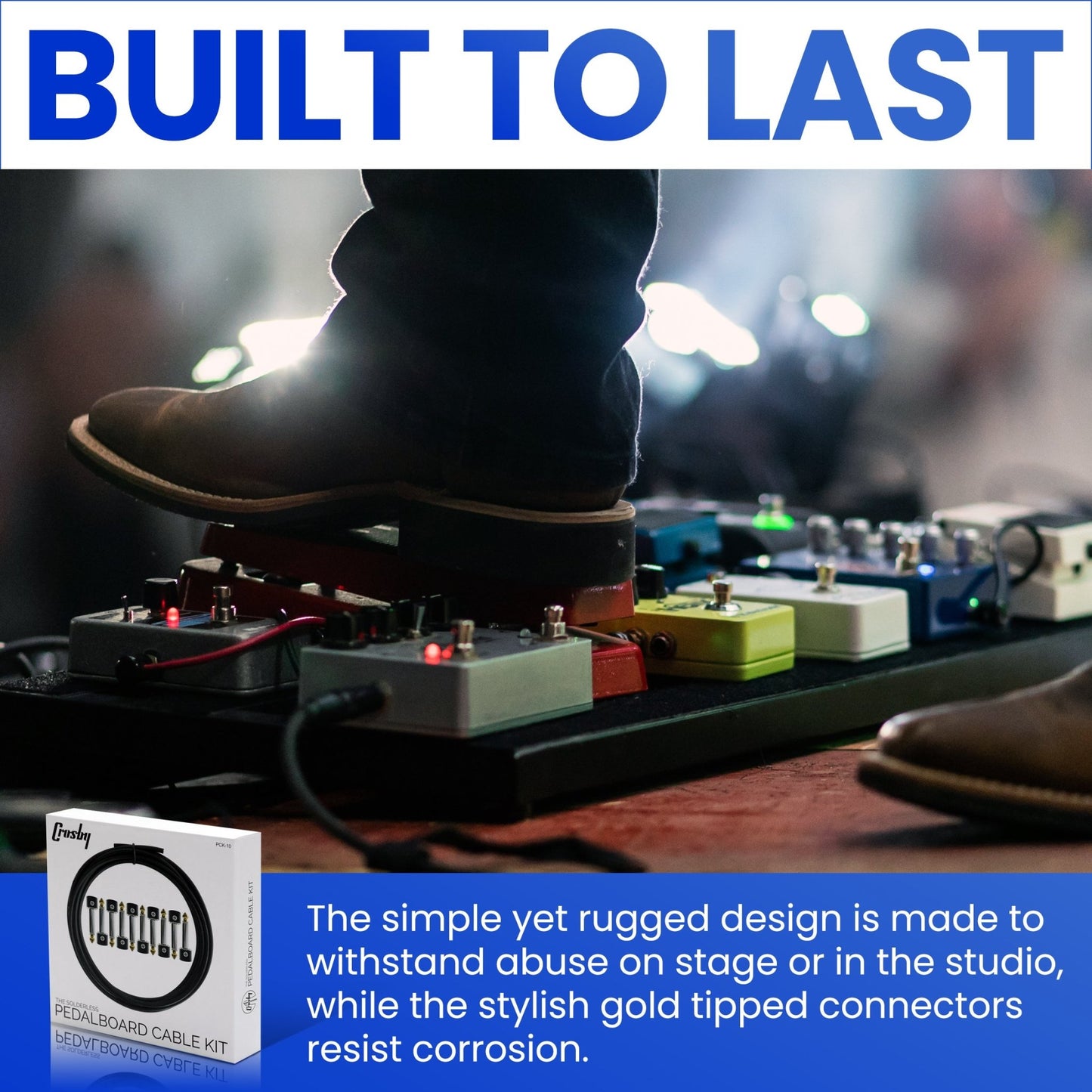 The Solderless Pedalboard Cable Kit | No Cable Stripping Required, 10 ft of Cable & 10 Connectors