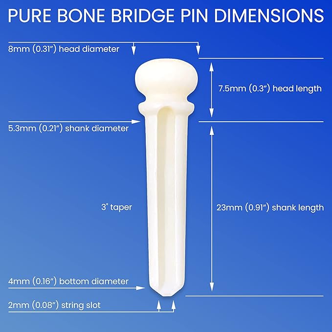 Pure Bone Bridge Pins - White Top