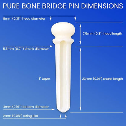 Pure Bone Bridge Pins - Abalone Dot
