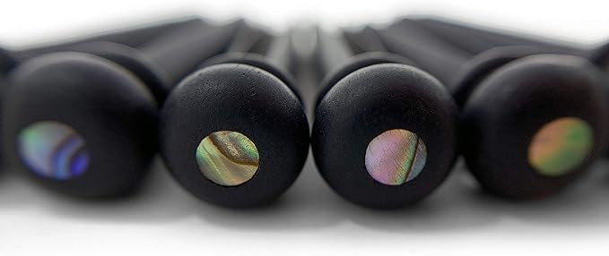 Pure Ebony Bridge Pins - Abalone Dot