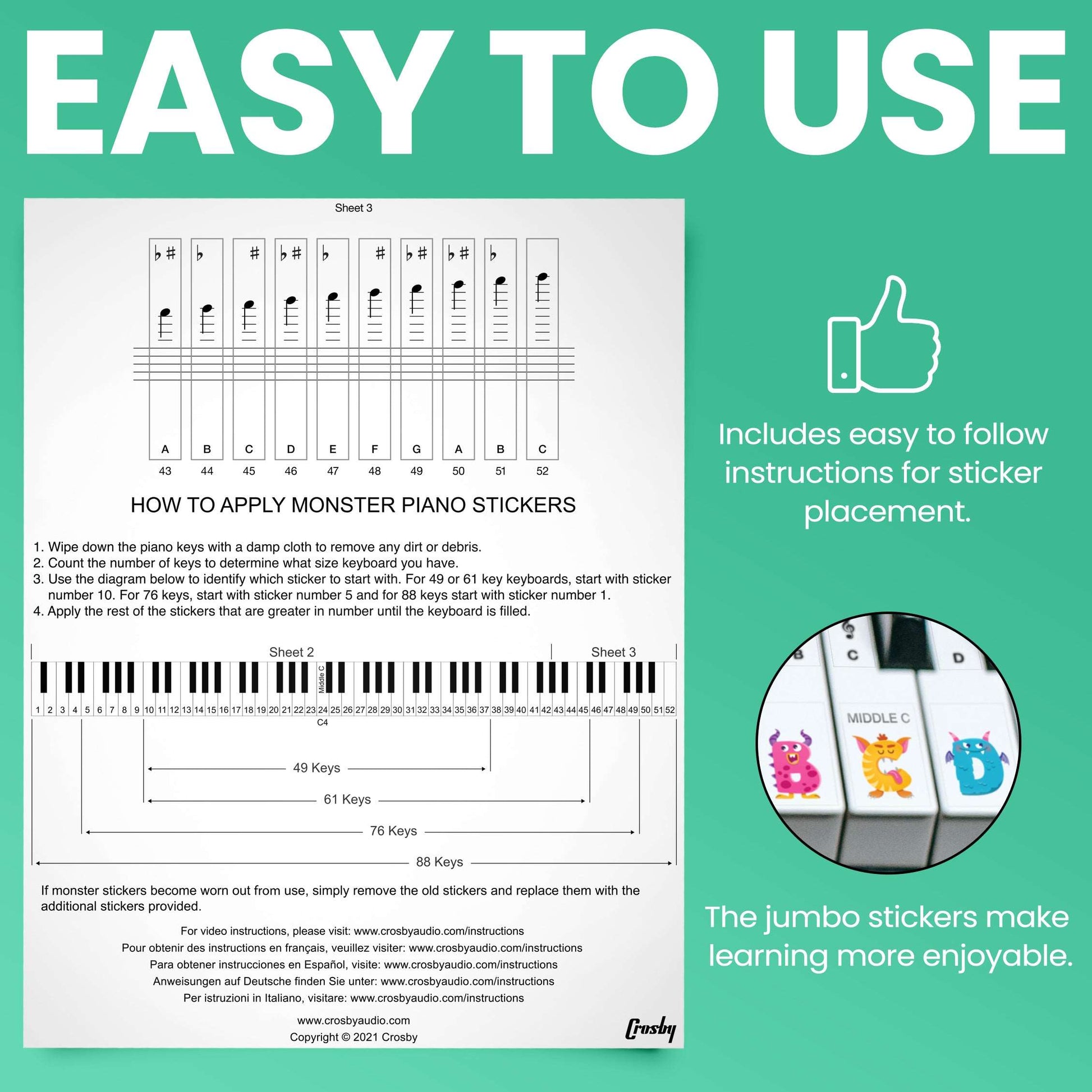 Monster Piano Stickers 🇨🇦