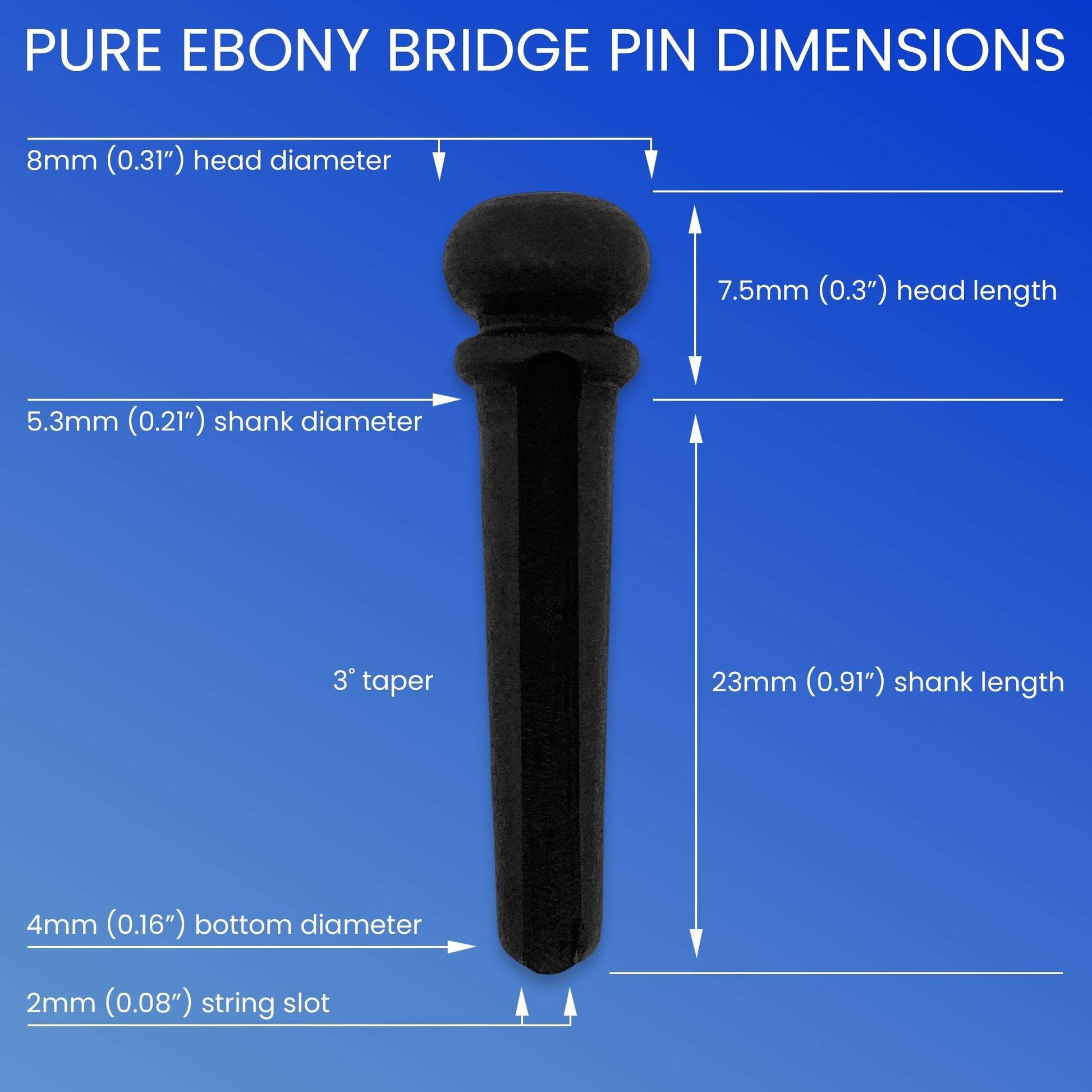 Pure Ebony Bridge Pins 🇪🇺