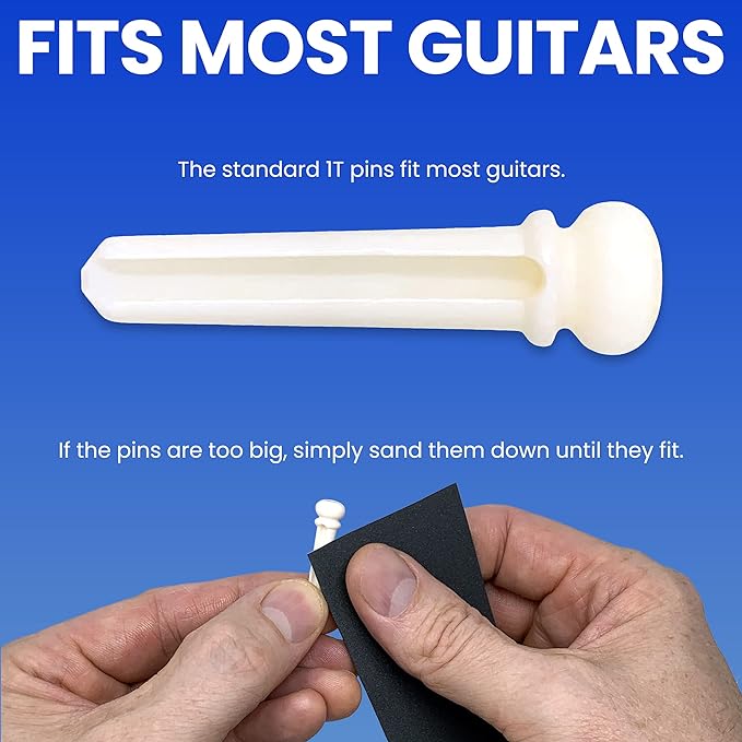 Slotted Pure Bone Bridge Pins with Abalone Dot for 6 & 12 String Acoustic Guitar