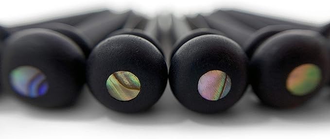 Slotted Pure Ebony Bridge Pins with Abalone Dot for 6 & 12 String Acoustic Guitar