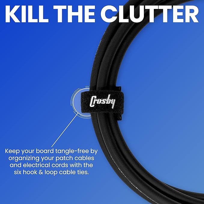 The Pedalboard Grip Kit | 10 ft Velcro Tape + 6 Cable Ties for Guitar Pedal Mounting Systems