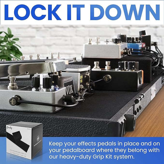The Pedalboard Grip Kit | 10 ft Velcro Tape + 6 Cable Ties for Guitar Pedal Mounting Systems