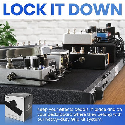 The Pedalboard Grip Kit | 10 ft Velcro Tape + 6 Cable Ties for Guitar Pedal Mounting Systems