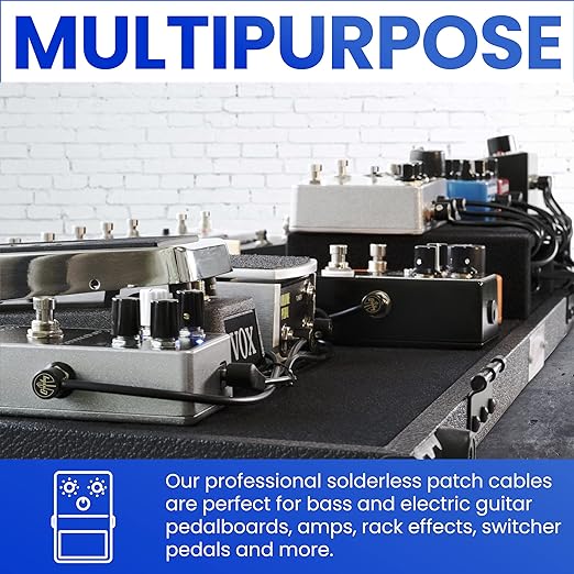 The Solderless Pedalboard Cable Kit - 2 Pack of Gold Tip Connectors with Magnetic Screws